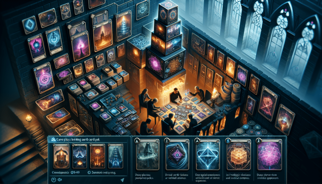 A mobile game of tarot cards in a room.