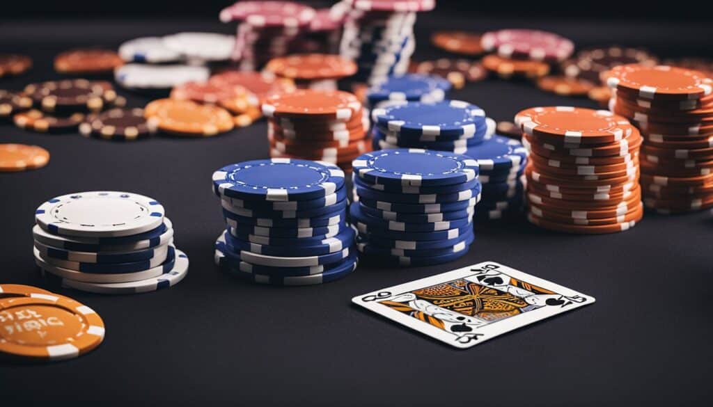 Pile of chips on a table from Poker Heat Free Chips Links