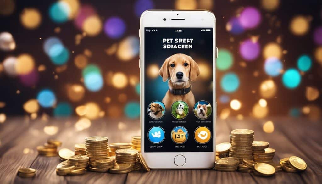 Dog on a mobile screen representing Pet Master Free Spins