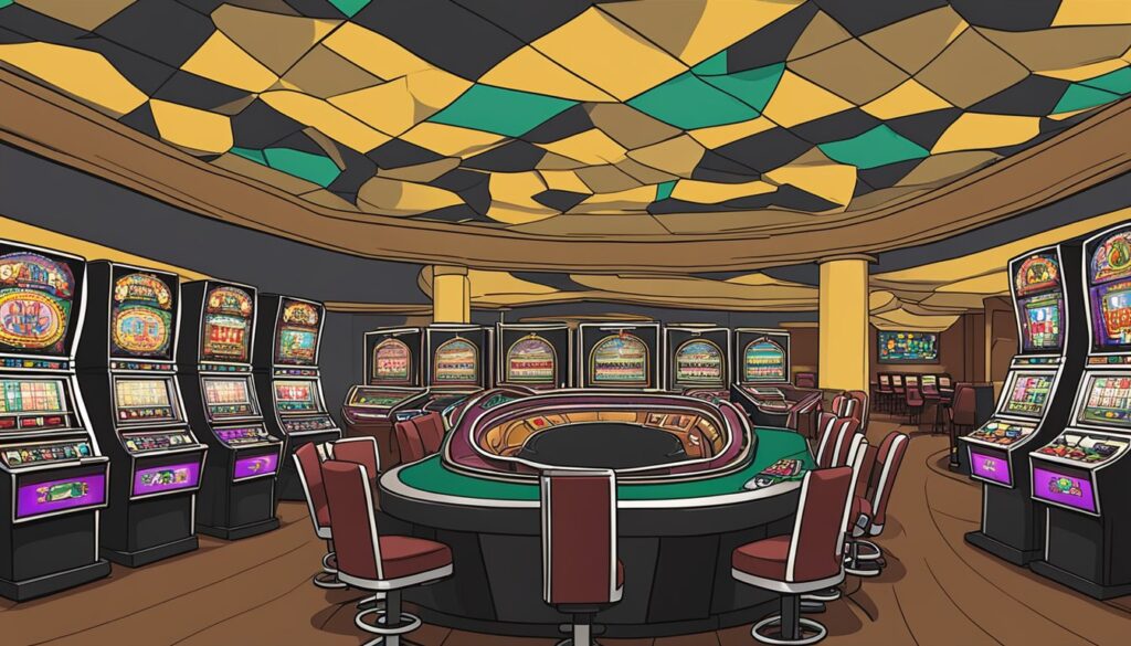 Private casino room with slot machines