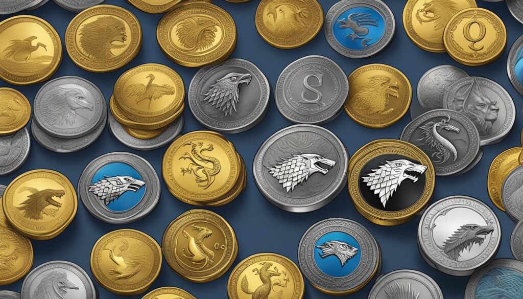 Game of Thrones Free Coins show off on blue background