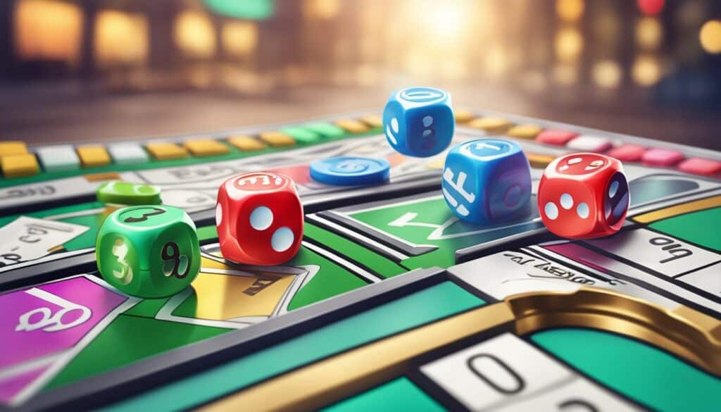 MONOPOLY Slots mobile game dice on the board