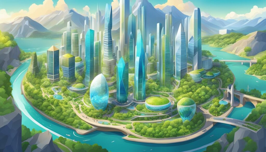 Explore a New City-Builder adventure in a futuristic metropolis, complete with a majestic river and awe-inspiring mountains.
