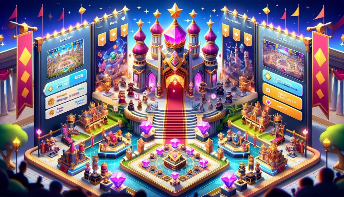 A screenshot of a game with a castle in the background.