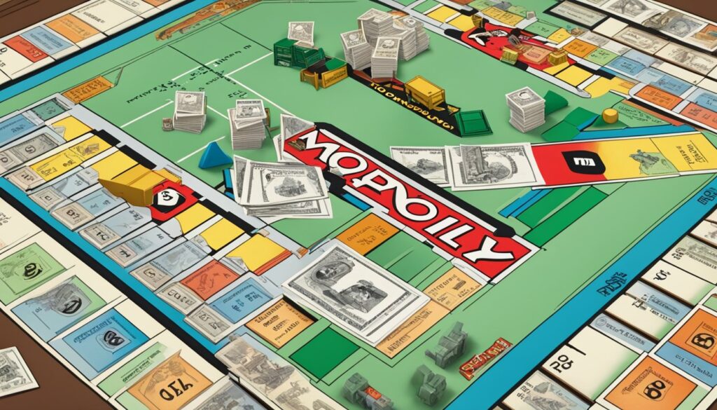 A Monopoly board with money on "Go".