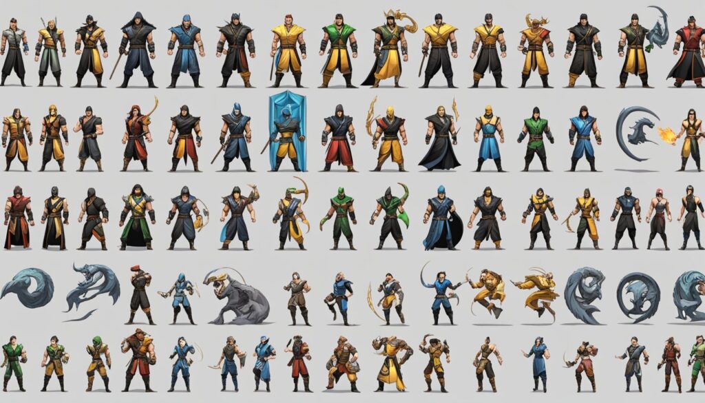 Complete Mortal Kombat character art.