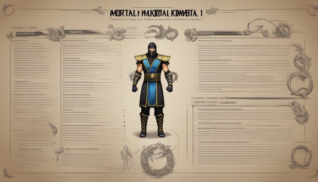 Complete Mortal Kombat II character sheet.