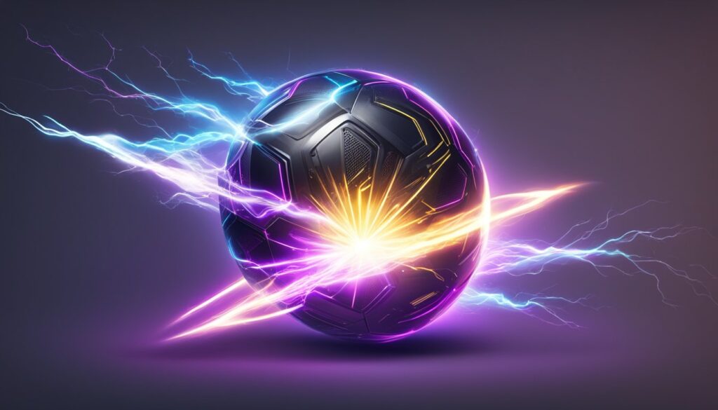 An image of a lightning ball showcasing its superior gameplay tactics on a dark background.