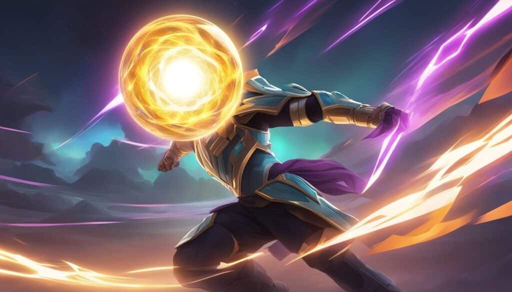 Unlocking Superior Gameplay Tactics with an image of a character in league of legends wielding the Blade Ball, showing off their Best Ability.