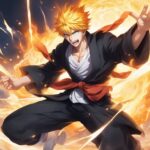 Peroxide Hellverse Ichigo, a character in a black robe with flames around him, increases drop rates.