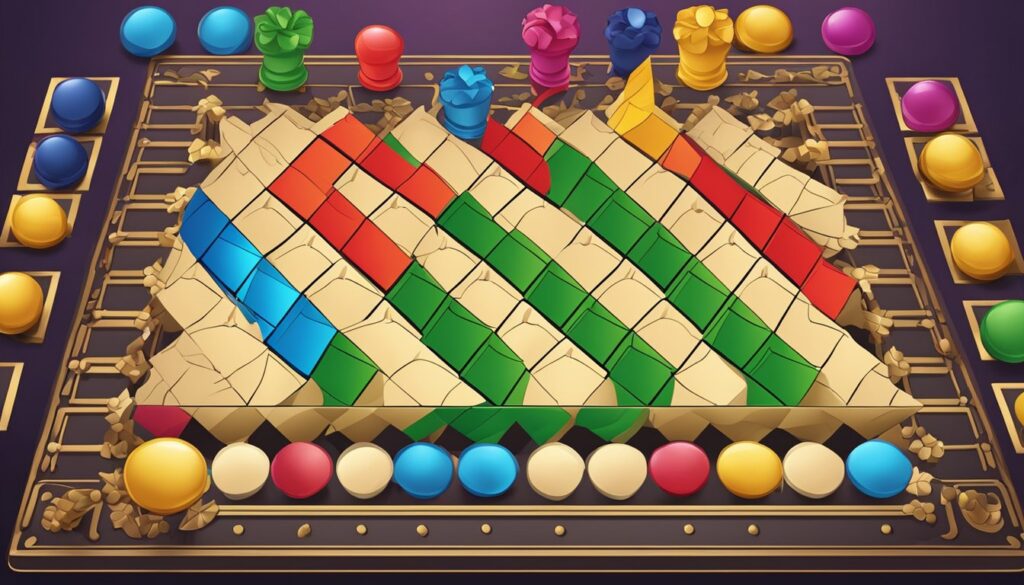 A game of chess with colorful balls on a Royal Match board.