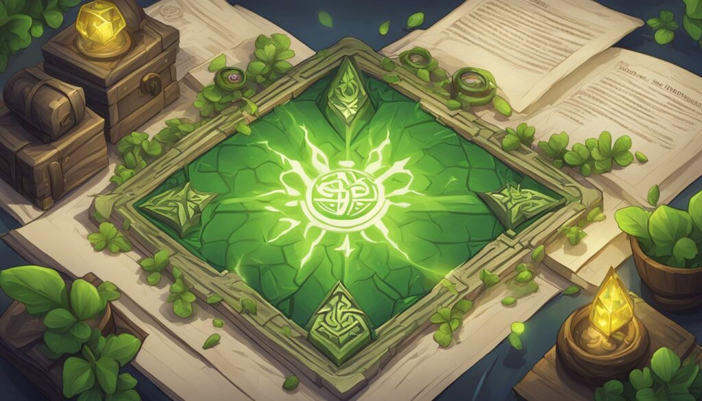 An image of an open book with a green Clover symbol on it.