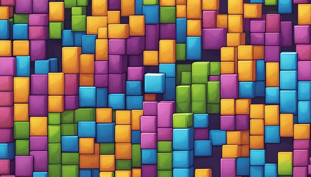 Colorful Emberward cubes on a dark background.