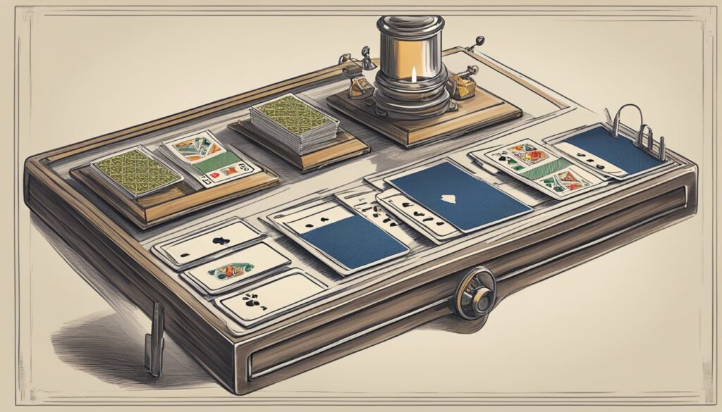 A drawing of a box with playing cards on it, featuring the Royal Match.