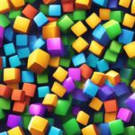 Colorful 3D cubes with master strategies on a black background.