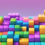 Colorful cubes create an uninterrupted game experience on a purple background.
